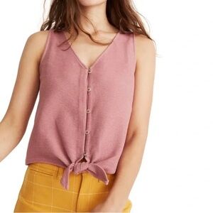 Madewell Texture & Thread Button Up Tie Tank Top small